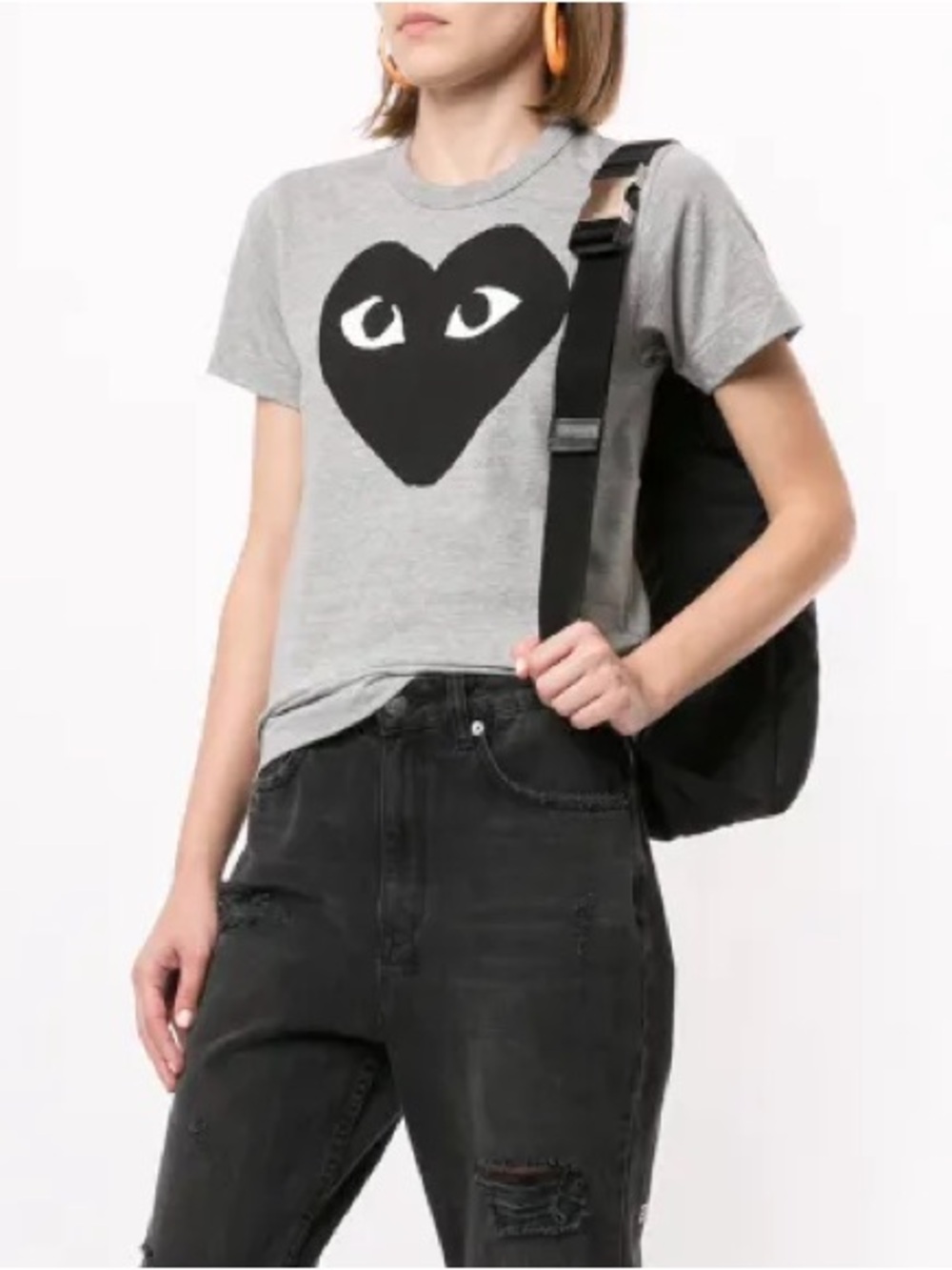 NWT Comme Des Garçons Play LOGO PRINT T-shirt size xs